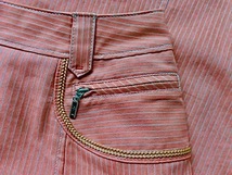 ◆美品 H-L コートダジュール/ピンク白ストライプ/膝丈スカート/４0 大きいサイズ_画像4