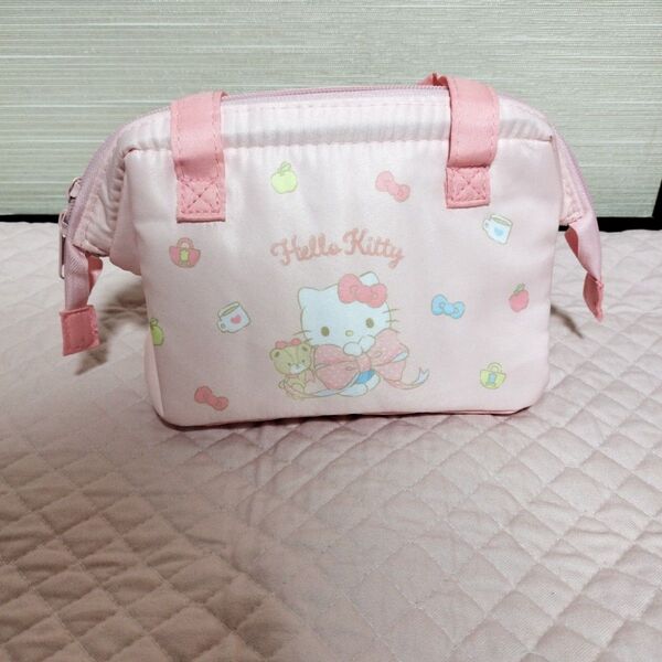 ハローキティ 子ども弁当箱用 保冷がま口ランチバッグ