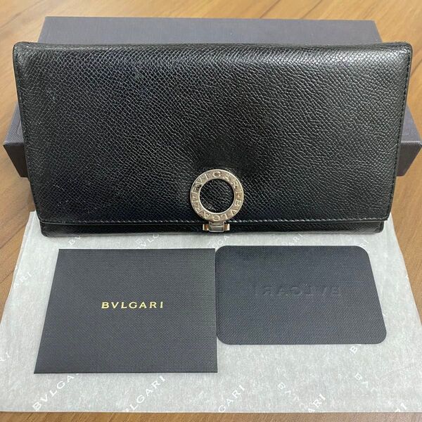 超美品!ブルガリ BVLGARI 財布 二つ折り 長財布 ロゴクリップ