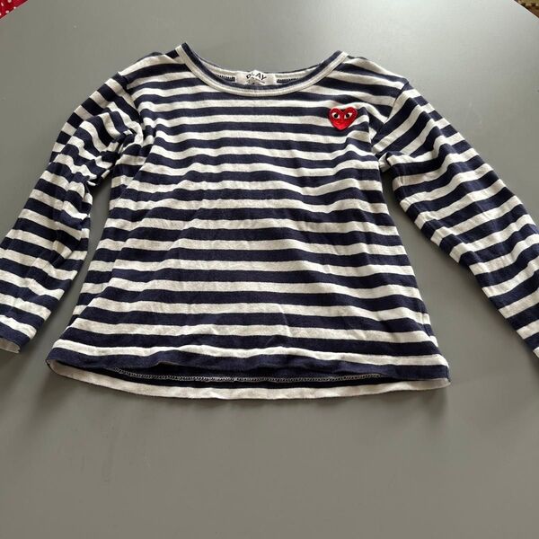 PLAY COMME des GARONS コムデギャルソン ボーダー カットソー キッズ 長袖 Tシャツ サイズ4