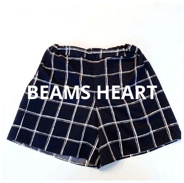 BEAMS HEART ビームスハート ショートパンツ チェック柄 濃紺