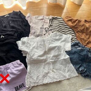 キッズ服 トップスとショートパンツセット 7点