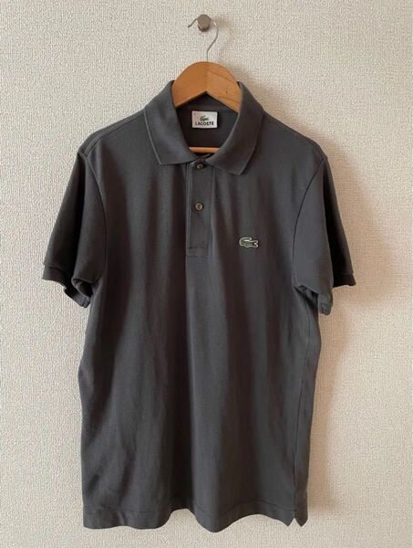ラコステ LACOSTE ポロシャツ 半袖 サイズ2 グレー 綿100% MADE IN JAPAN 日本製