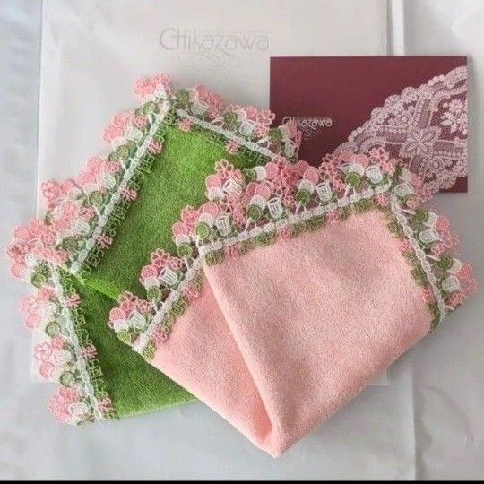 人気完売! 近沢レース タオルハンカチ 花より団子