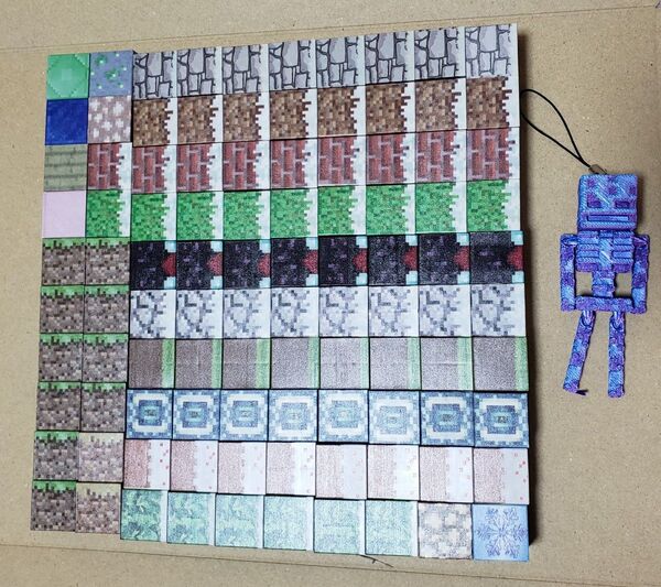 新品 マグネットブロック ランダム100個 マインクラフト風 箱なし スケルトンキーホルダー付き