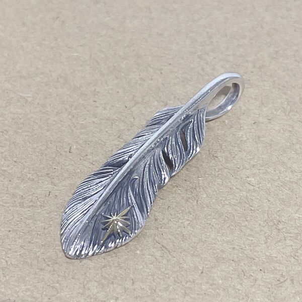 ☆土日限定価格☆ SAAD サード シルバー925 k18 フェザー 4cm
