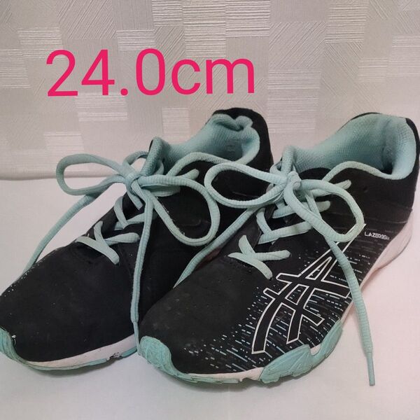 asics LAZERBEAM ランニングシューズ ブラック ミントグリーン アシックス スニーカー