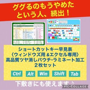 Win & Excel対応 ショートカットキー早見表【B5ラミネート2枚組】