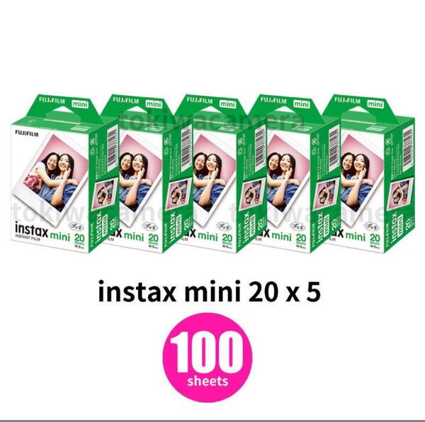 富士フイルム instax mini フィルム 20枚 5箱(100枚) チェキ FUJIFILM