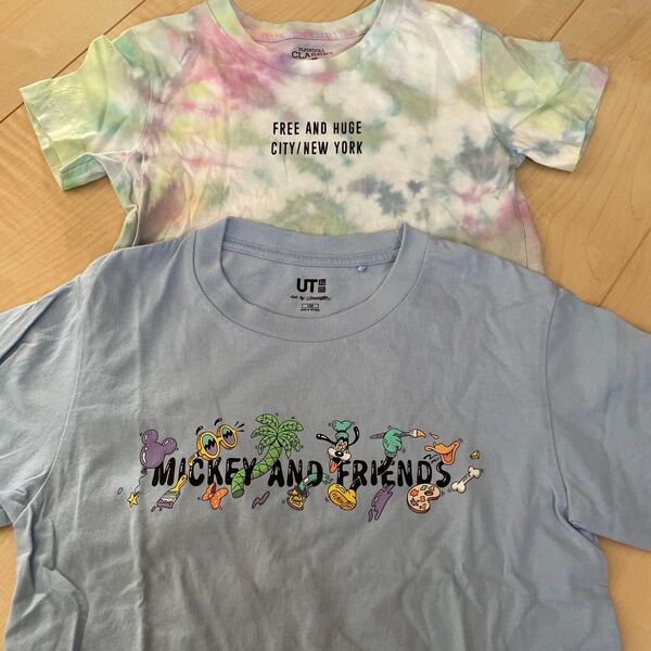 子供服 120 2枚セット 美品 ユニクロ エルフィンドール ディズニー 半袖Tシャツ