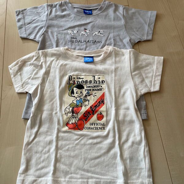 子供服 120 美品 半袖Tシャツ プリント ピノキオ 101匹わんちゃん ディズニー