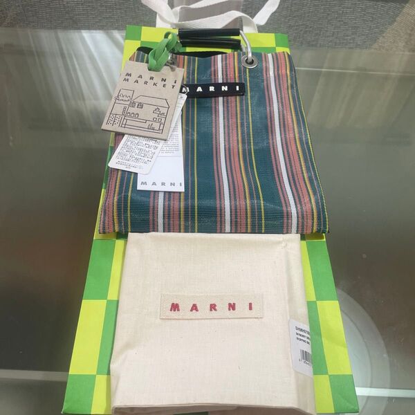 MARNI ストライプミニショルダーバッグ ベイベリーグリーン