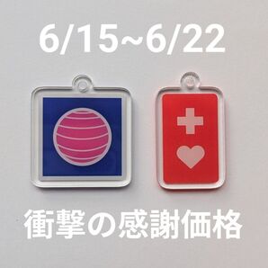 『6/15~6/22 期間限定販売』アクリルヘルプマーク+アクリル発達療育マーク【アクリル素材】計2枚 匿名配送(ヘルプ2枚も可)