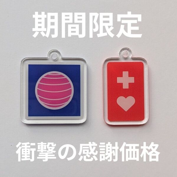 『期間限定販売』アクリルヘルプマーク+アクリル発達療育マーク【アクリル素材】 2枚 匿名配送(ヘルプ2枚も可)