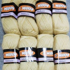 HAPPY Mohair 毛糸 クリームイエロー 8玉セット