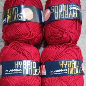 MARIANO HYBRID INOUS 毛糸 4玉セット レッド系