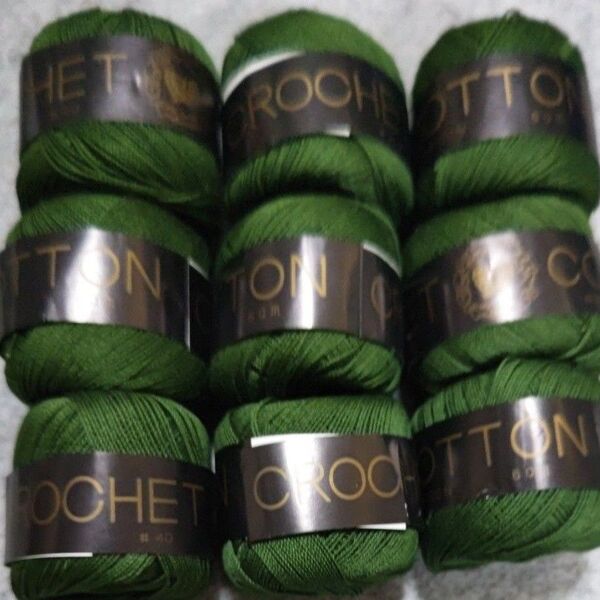 9個セット Crochet Cotton 手編み糸 まとめ売り グリーン 緑