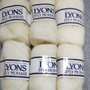 LYONS 2PLY MOHAIR 毛糸 6個セット ホワイト