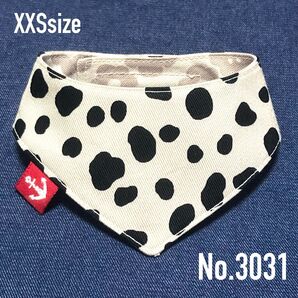 ★No.3031★ 犬猫用 リバーシブル バンダナ スタイ XXSサイズ ダルメシアン & 花柄 ハンドメイド