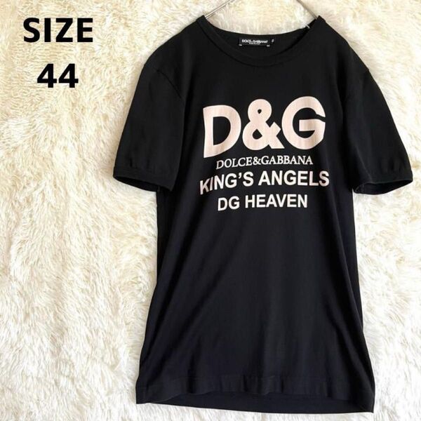 Dolce&Gabbana ドルガバ Tシャツ ロゴプリント ブラック 44 半袖 古着 Mサイズ ドルチェ