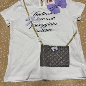 【Lucy mimi 】Tシャツ 120 女の子 半袖 ポシェット ポケット