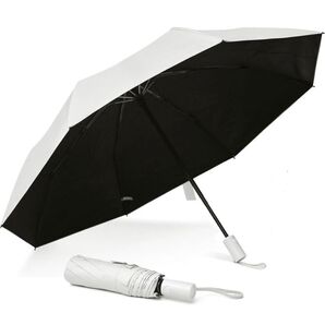 日傘 おりたたみ傘【 2025年 進化型段階式収納 UVカット 100 遮光&UPF50+ 強化耐風骨】ホワイト