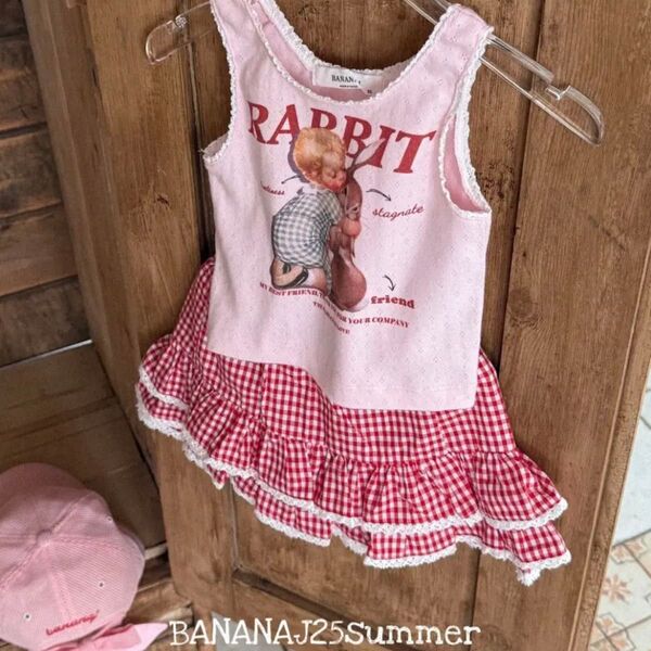 新品 bananaj rabbit tanktop 韓国子供服