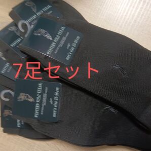 黒×クロ刺繍 WESTERN POLO TEXAS ビジネス靴下 メンズ 7足セット 推し活クーポンを使って半額