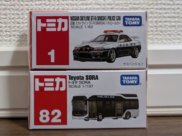 【新品未開封】 トミカ NO 1 82 パトロールカー& トヨタ SORA 2台セット
