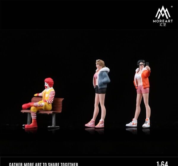 新作 1/64マクドナルド モデル人形 3体セット 模型ジオラマ フィギュア