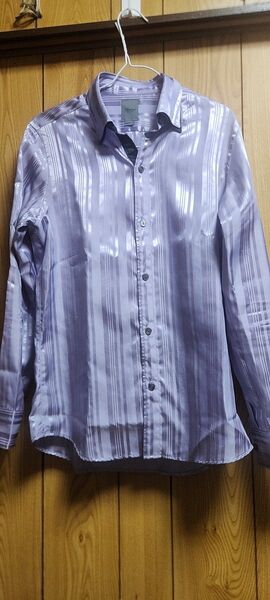 MEN'S TENORAS 薄紫 ストライプ ドレスシャツ Mサイズ