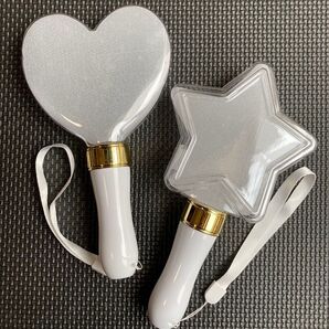 15色のカラーチェンジ・星型LEDペンライト + ハート型LEDペンライト セット