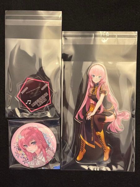 フリューくじ D賞 アクリルスタンド クリフェス ホログラム缶バッジ 巡音ルカ