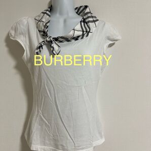 BURBERRY BLUE LABEL 半袖カットソー ホワイト チェック レディース38