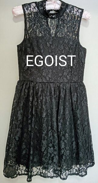 EGOIST レース チュール ワンピース ブラックドレス 1(S相当)【クーポンで900円】