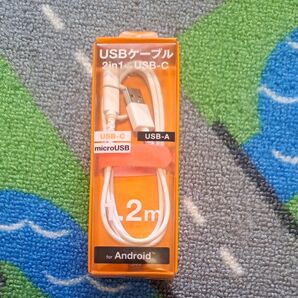 USBケーブル 2in1 for USB-C 1.2m ホワイト 新品未開封