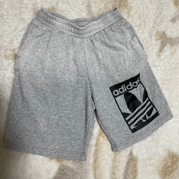 adidas アディダス スウェットハーフパンツ グレー S ショートパンツ