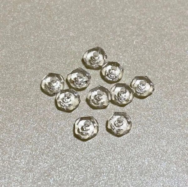 天然石 水晶ボタンカット約5㎜×3㎜ビーズ 10個 パワーストーン ロンデル