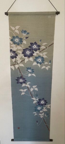 京都洛柿庵 手書き タペストリー 【鉄線】
