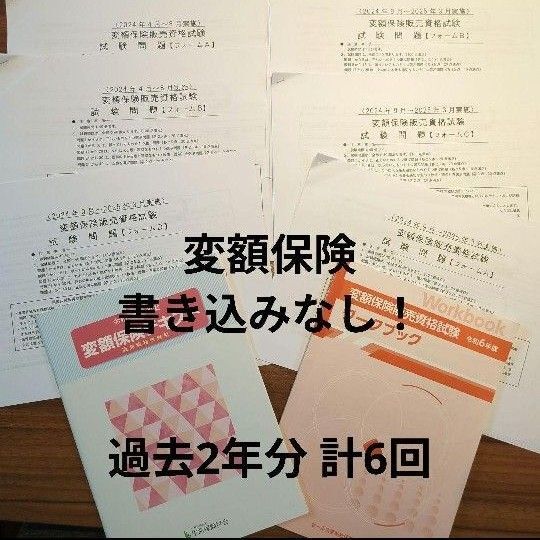 過去2年分! 計6回過去問+テキスト、ワークブック 変額保険試験