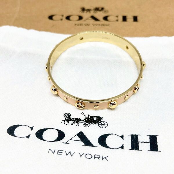 【COACH】コーチ ブレスレット バングル ピンク ゴールドカラーアクセサリー
