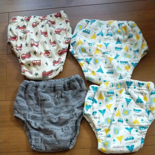 新品 トレパン 90 吊り式 4層 男の子 車柄