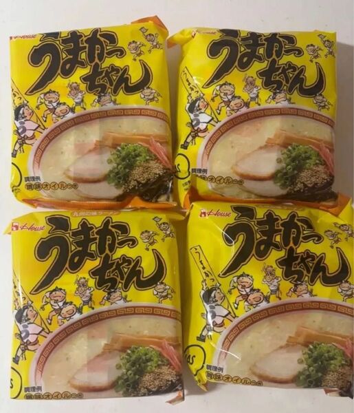 うまかっちゃん 九州 とんこつラーメン インスタントラーメン ハウス食品 袋麺 博多 4袋セット まとめ売り