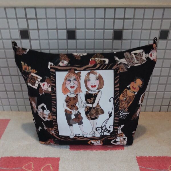 ロラライハリス Dカン付きトートバッグ ハンドメイド中古品