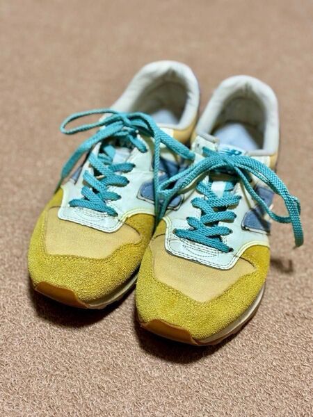 new balance 996 スニーカー イエロー×ブルー レディース23.5cm