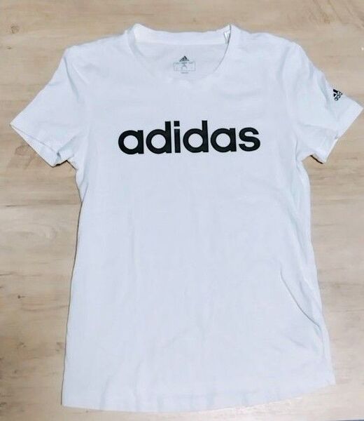 アディダスtシャツLサイズ半袖ロゴ入り白トレーニングウェアランニングウェアヨガウェア