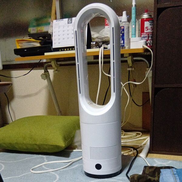 扇風機 羽なし タワーファン ヒーター 2way 冷暖タイプ セラミックヒーター 小型 おしゃれ リビング DCモーター