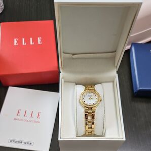 ELLE 腕時計 レディース ゴールド ラインストーン