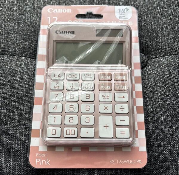 Canon キヤノン カラフル電卓 パールピンク 12桁 ミニ卓上サイズ W税機能搭載 KS-125WUC-PK