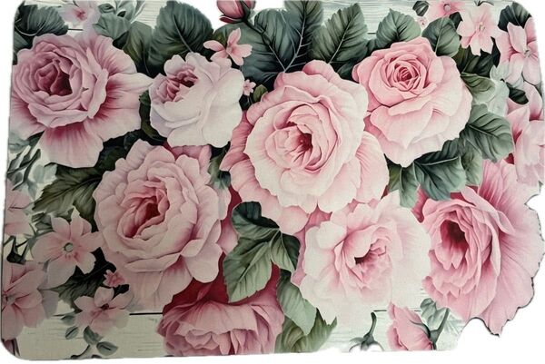 薔薇 ラバーマット 40x60cm ゴム製品 鮮やか インテリア 綺麗 華やか 玄関マットとして